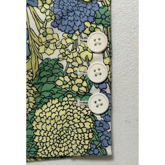 Talbots Perfect Crop Breezy Floral Green‎ Blue Yellow White Capri Stretch Sz 12 - Picture 4 of 7